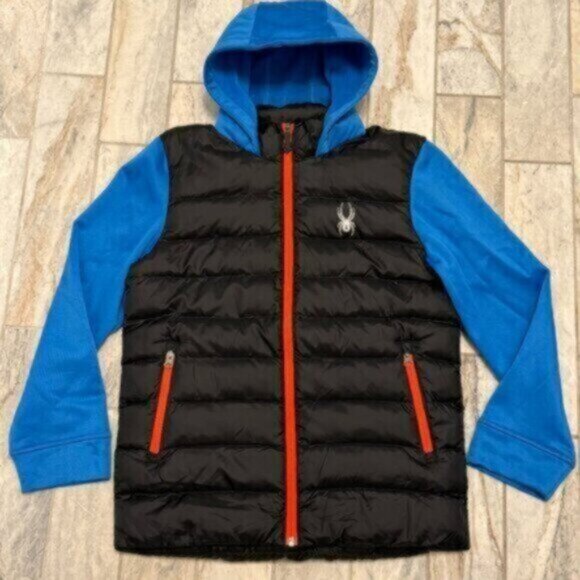 New Spyder boys youth large 14/16 synthetic puffer vest coat MSRP $199